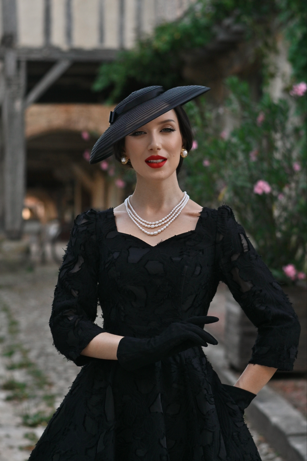 Noir Floral Swing Dress in Extended Sizing